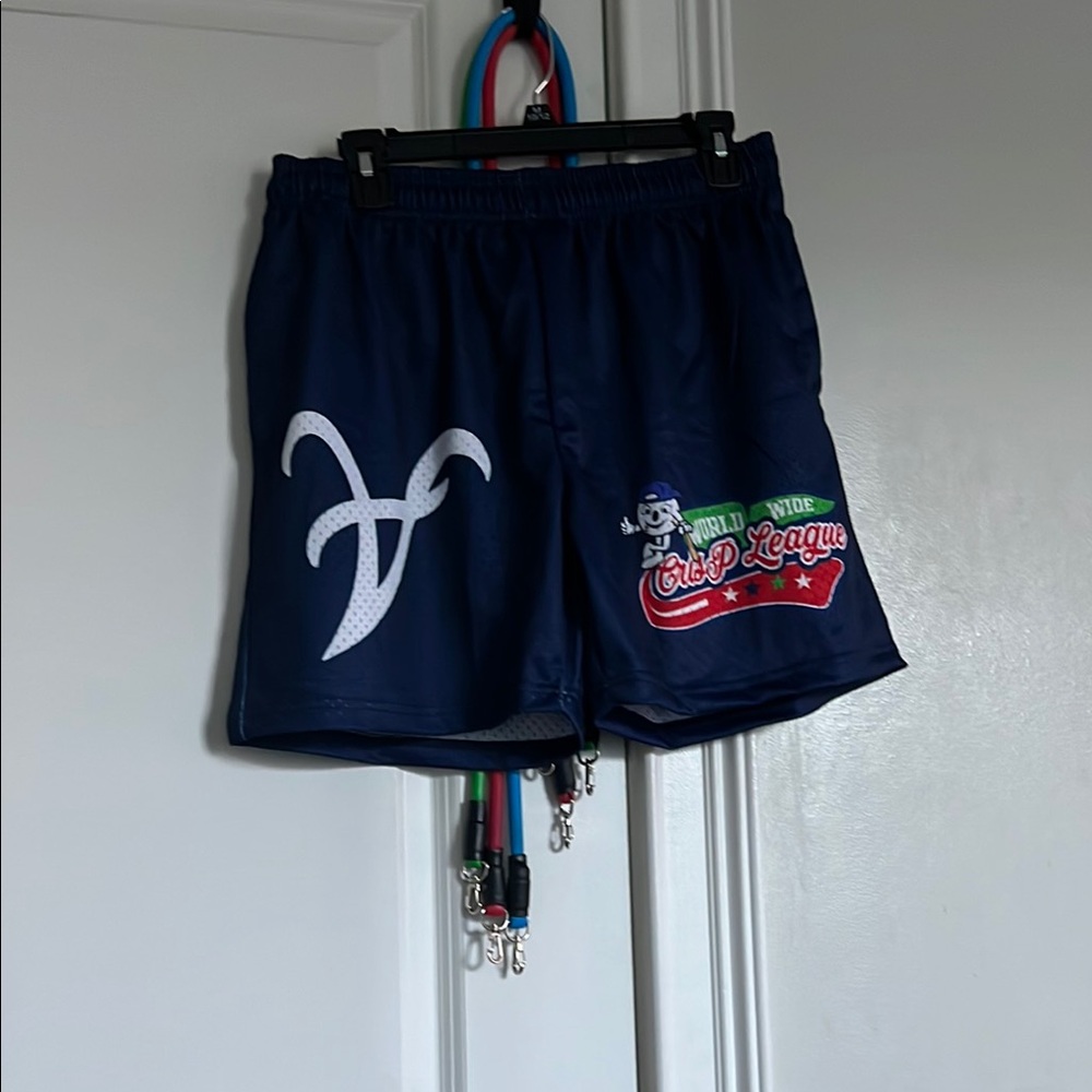 Men's Navy Graphic Shorts. Crisp